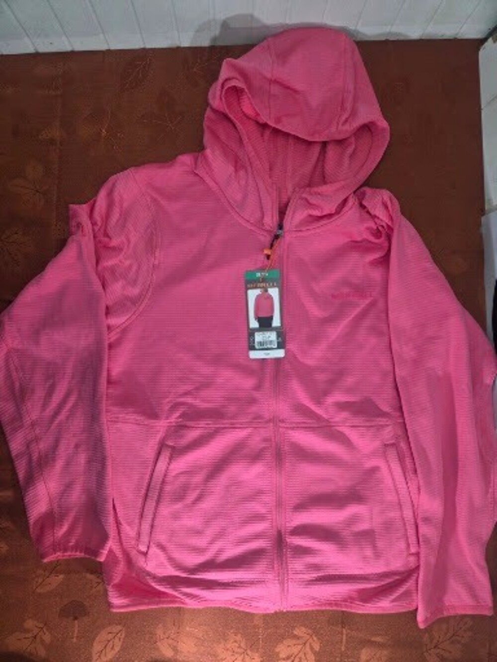 Merrell Women's Grid Fleece Full-Zip Hoodie Magenta XL NWT